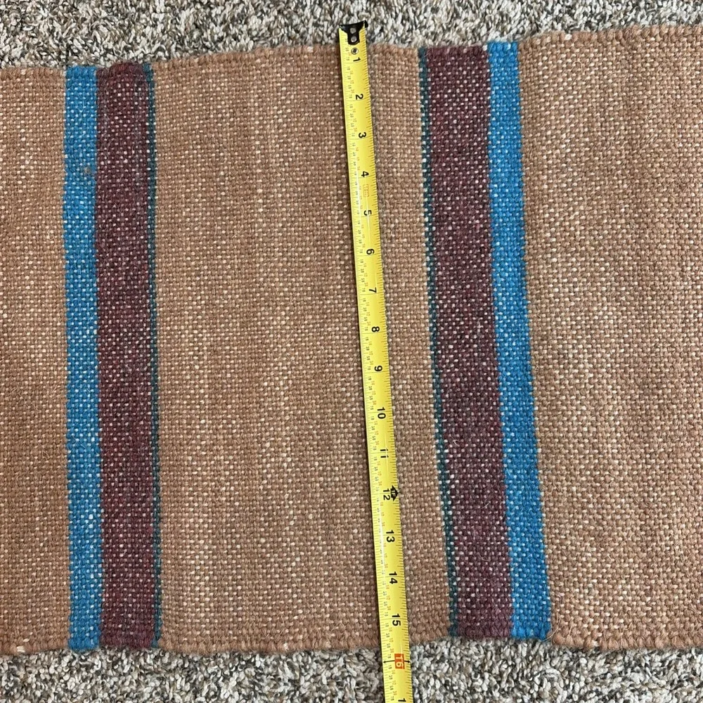 VNT Wool Southwestern Table Runner /Rug / Wall Hanging Decor Tassels 42x15